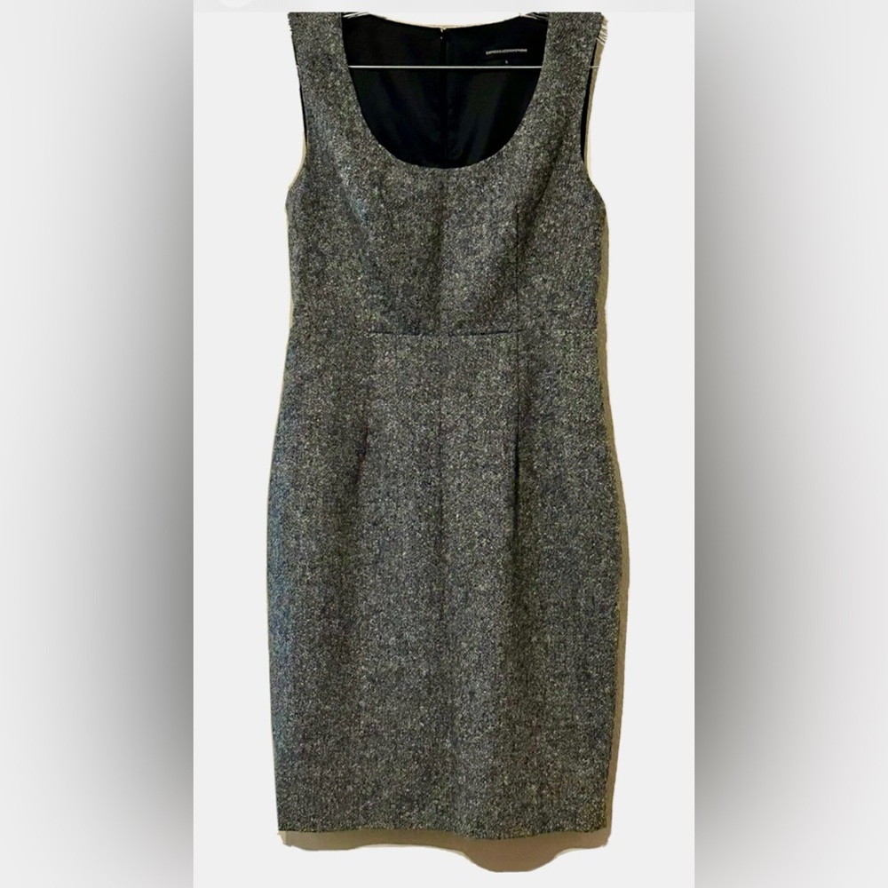 Express Design Studio Gray Sleeveless Wool Blend Sheath Dress Back Zip Size 6